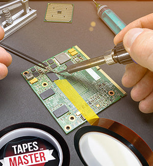 1/8" x 36 Yds - Tapes Master 1 Mil Kapton Tape - Polyimide High Temperature Tape with Silicone Adhesive - 3” Core