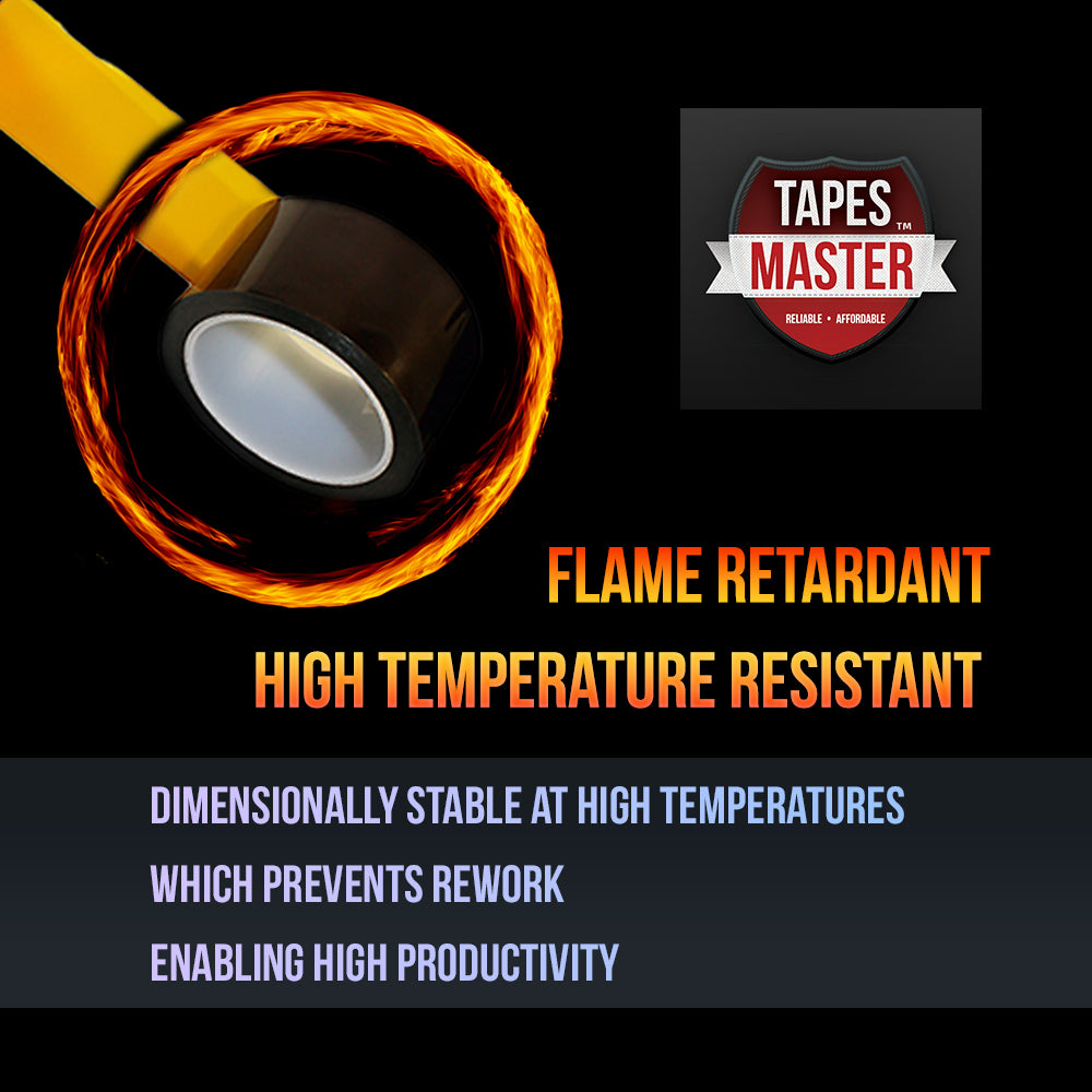 Polyimide tape not only flame retardant, but also chemical and radiation resistant which protects surfaces to help reduce replacement costs