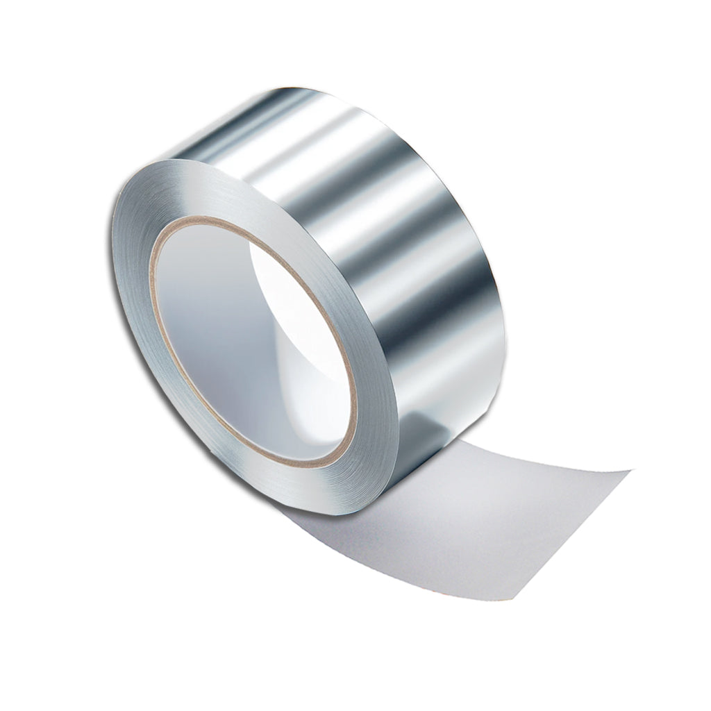 Aluminum Foil Adhesive Tape - 4" x 55yds ( 101.6mm x 50m) Silver Non-Conductive Acrylic Adhesive