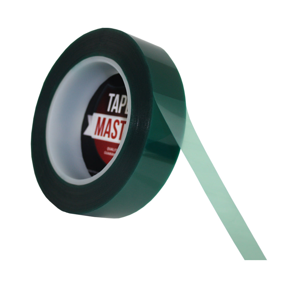 2 Mil Tapers Master Green Polyester - 1/2 x 72 yds - Powder Coating Silicone Adhesive High Temperature Masking Tape