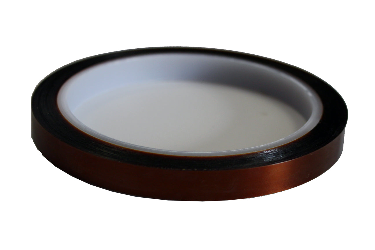 3/8" x 36 yds, 2 Mil Polyimide Tape - Polyimide High Temperature Heat Resistant Tape with Silicone Adhesive - No Residue