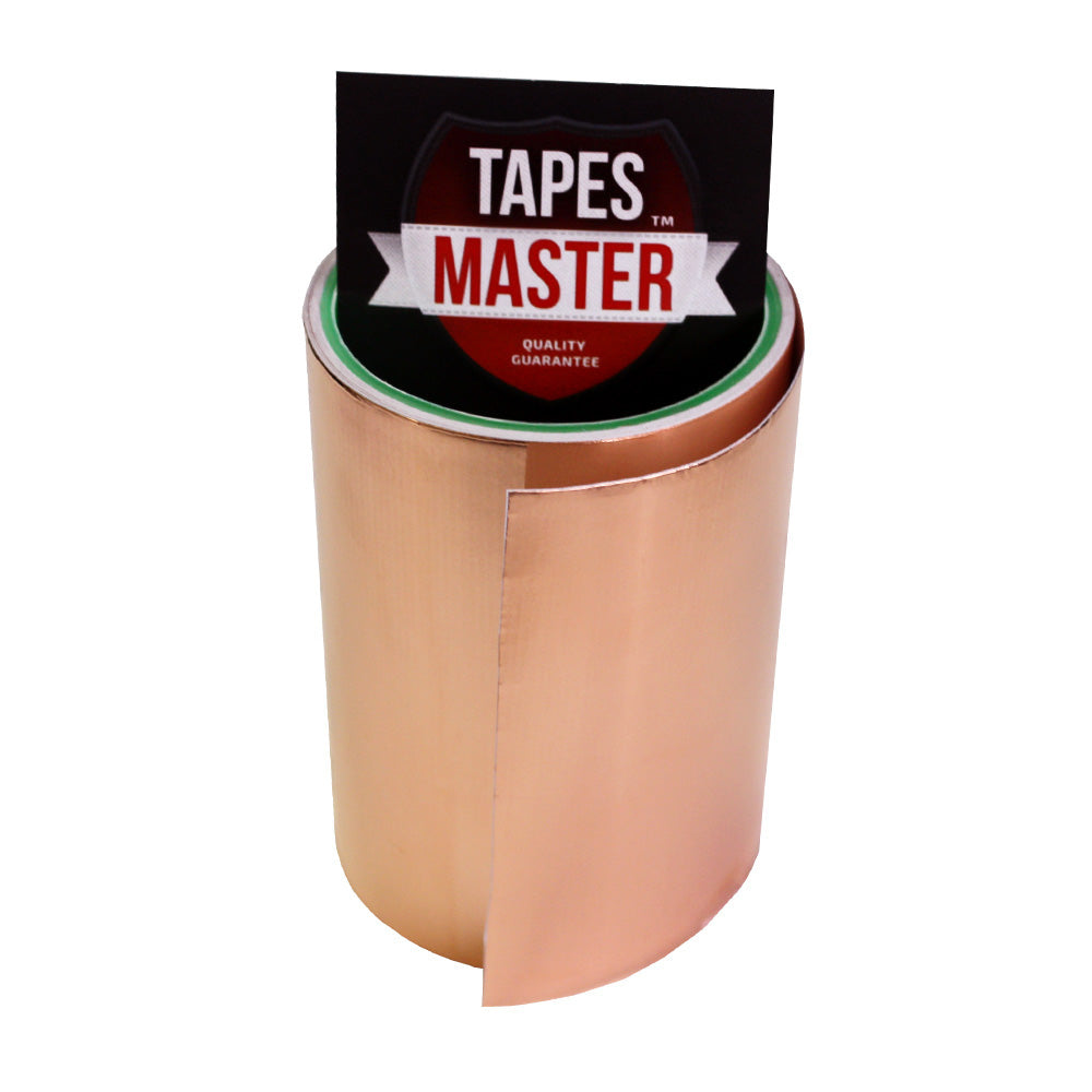 Tapes Master 5 inch x 10ft - 1 Mil Copper Foil EMI Shielding Conductive Adhesive Tape, Size: 5 x 10ft, Red