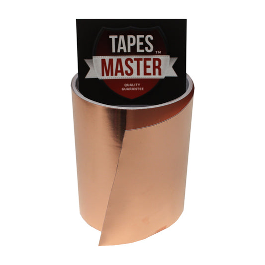 4" X 10ft - 1 Mil Copper Foil EMI Shielding Conductive Adhesive Tape, 10 ft Copper Foil Tapes- Tapes Master