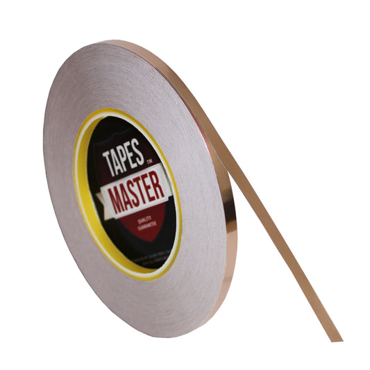 1/4" x 55 yds - 1 Mil Copper Foil EMI Shielding Conductive Adhesive Tape, Copper Foil Tapes- Tapes Master